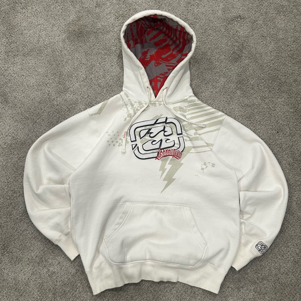 Billabong White Hoodie with Graphic Design